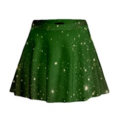 Background-star -green Mini Flare Skirt by nateshop