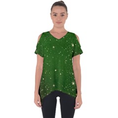 Background-star -green Cut Out Side Drop Tee by nateshop