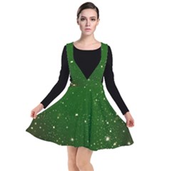 Background-star -green Plunge Pinafore Dress by nateshop