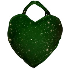 Background-star -green Giant Heart Shaped Tote by nateshop