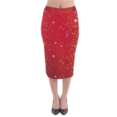 Background-star-red Velvet Midi Pencil Skirt by nateshop