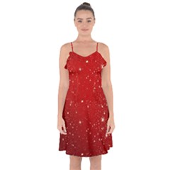 Background-star-red Ruffle Detail Chiffon Dress by nateshop