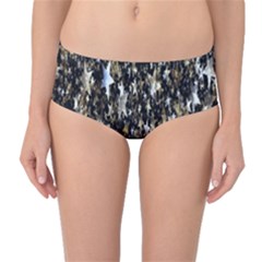 Background-star-white Gold Mid-waist Bikini Bottoms by nateshop