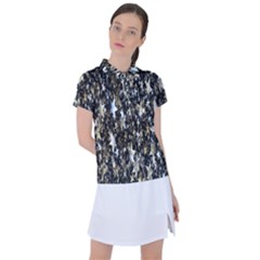 Background-star-white Gold Women s Polo Tee