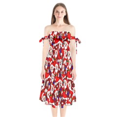 Nicholas Shoulder Tie Bardot Midi Dress by nateshop