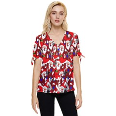 Nicholas Bow Sleeve Button Up Top by nateshop