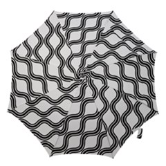 Diagonal-black White Hook Handle Umbrellas (small) by nateshop