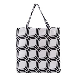 Diagonal-black White Grocery Tote Bag by nateshop