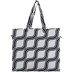 Diagonal-black White Canvas Travel Bag by nateshop