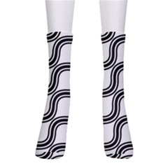 Diagonal-black White Crew Socks by nateshop