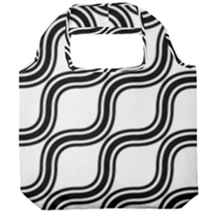 Diagonal-black White Foldable Grocery Recycle Bag