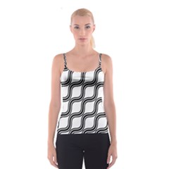 Diagonal-black White Spaghetti Strap Top by nateshop