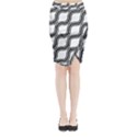 Diagonal-black White Midi Wrap Pencil Skirt View1