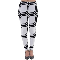 Diagonal-black White Lightweight Velour Leggings by nateshop