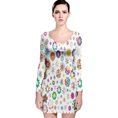 Background Chromatic Colorful Long Sleeve Velvet Bodycon Dress by artworkshop