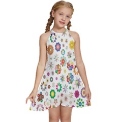  Background Chromatic Colorful Kids  Halter Collar Waist Tie Chiffon Dress by artworkshop