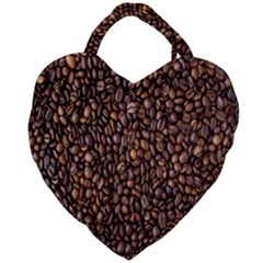 Coffee Beans Food Texture Giant Heart Shaped Tote by artworkshop