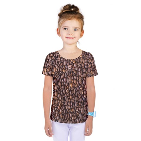 Coffee Beans Food Texture Kids  One Piece Tee by artworkshop