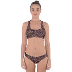 Coffee Beans Food Texture Cross Back Hipster Bikini Set by artworkshop