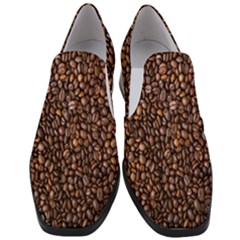 Coffee Beans Food Texture Women Slip On Heel Loafers by artworkshop