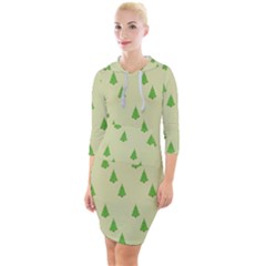 Christmas Wrapping Paper  Quarter Sleeve Hood Bodycon Dress