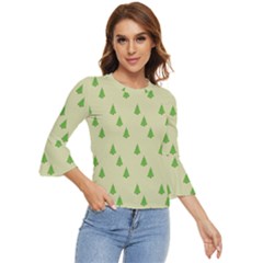 Christmas Wrapping Paper  Bell Sleeve Top