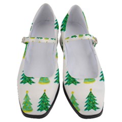 Christmas Trees Watercolor Decoration Women s Mary Jane Shoes by artworkshop