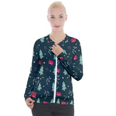 Christmas Pattern Design Casual Zip Up Jacket by artworkshop