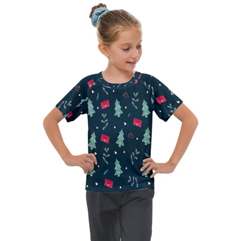 Christmas Pattern Design Kids  Mesh Piece Tee by artworkshop