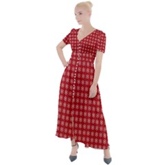 Christmas Paper Wrapping  Button Up Short Sleeve Maxi Dress by artworkshop