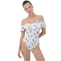 Christmas Ornaments Frill Detail One Piece Swimsuit