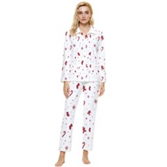 Christmas Background Wrapping Womens  Long Sleeve Velvet Pocket Pajamas Set by artworkshop