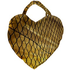 Chain Link Fence  Giant Heart Shaped Tote by artworkshop