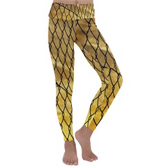 Chain Link Fence  Kids  Lightweight Velour Classic Yoga Leggings by artworkshop