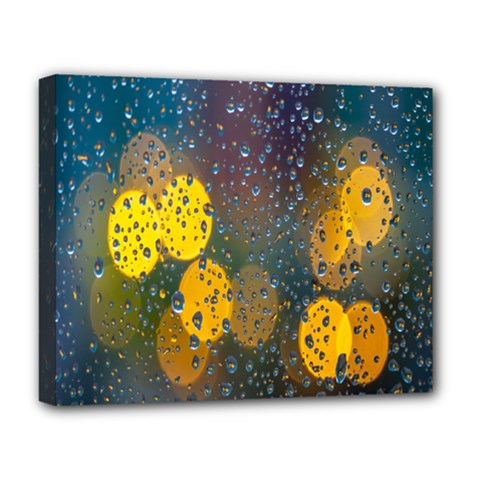 Bokeh Raindrops Window  Deluxe Canvas 20  X 16  (stretched) by artworkshop