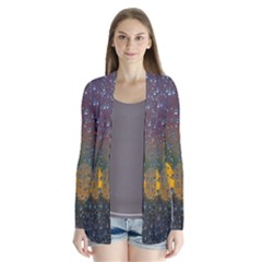 Bokeh Raindrops Window  Drape Collar Cardigan