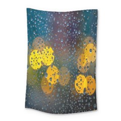Bokeh Raindrops Window  Small Tapestry by artworkshop
