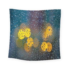 Bokeh Raindrops Window  Square Tapestry (small) by artworkshop