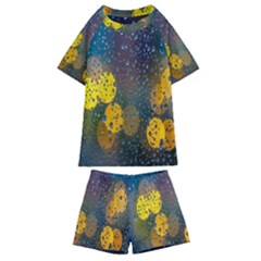 Bokeh Raindrops Window  Kids  Swim Tee And Shorts Set by artworkshop