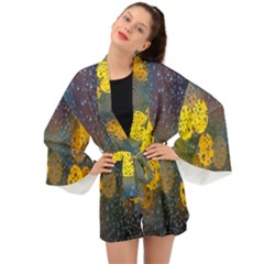 Bokeh Raindrops Window  Long Sleeve Kimono by artworkshop