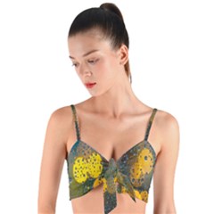 Bokeh Raindrops Window  Woven Tie Front Bralet by artworkshop