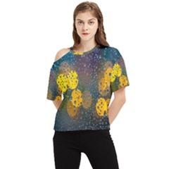 Bokeh Raindrops Window  One Shoulder Cut Out Tee by artworkshop