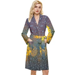 Bokeh Raindrops Window  Long Sleeve Velour Robe by artworkshop