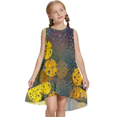 Bokeh Raindrops Window  Kids  Frill Swing Dress by artworkshop