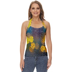 Bokeh Raindrops Window  Basic Halter Top by artworkshop