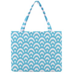  Waves Ocean Blue Texture Mini Tote Bag by artworkshop