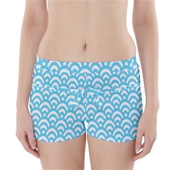  Waves Ocean Blue Texture Boyleg Bikini Wrap Bottoms by artworkshop