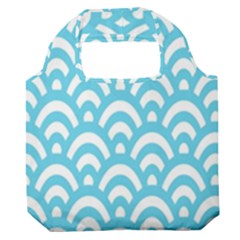  Waves Ocean Blue Texture Premium Foldable Grocery Recycle Bag by artworkshop