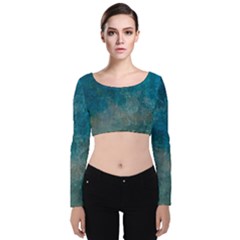  Pattern Design Texture Velvet Long Sleeve Crop Top by artworkshop