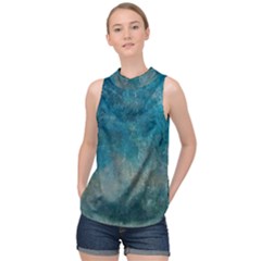  Pattern Design Texture High Neck Satin Top by artworkshop